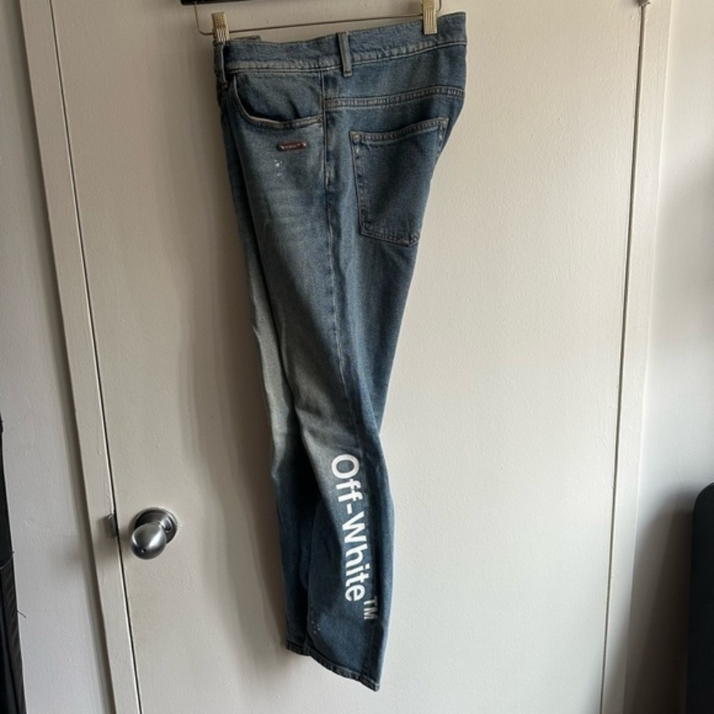 Off White Logo Printed Skinny Jean